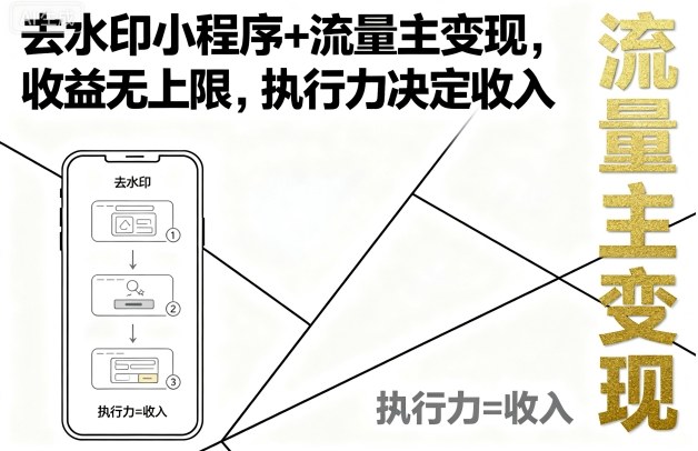 去水印小程序+流量主變現，收益無上限，執行力決定收入 - 嚴選資源大全