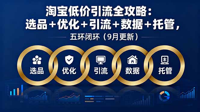 淘寶低價(jià)引流全攻略:選品+優(yōu)化+引流+數(shù)據(jù)+托管,五環(huán)閉環(huán)(9月更新 - 嚴(yán)選資源大全