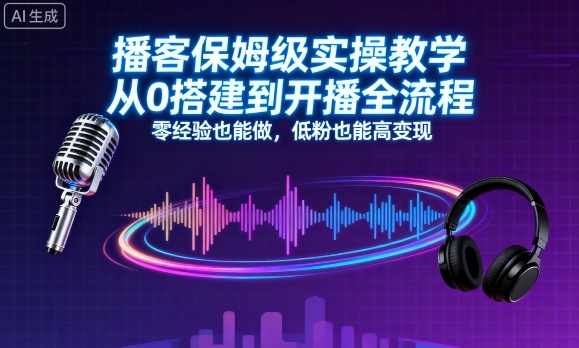 播客保姆級實(shí)操教學(xué),從0搭建到開播全流程,零經(jīng)驗(yàn)也能做,低粉也能高變現(xiàn) - 嚴(yán)選資源大全