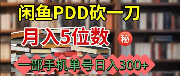 閑魚PDD砍一刀，一部手機就可以操作，單號日入3張 - 嚴選資源大全