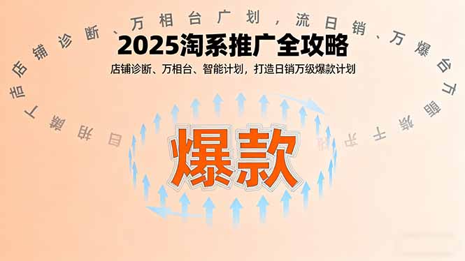 2025淘系推廣全攻略，店鋪診斷、萬相臺、智能計劃，打造日銷萬級爆款計劃 - 嚴選資源大全