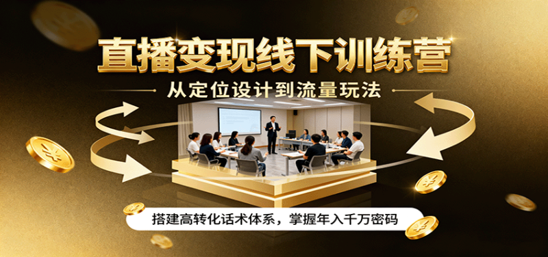 直播變現線下訓練營，從定位設計到流量玩法，搭建高轉化話術體系，掌握年入千萬密碼 - 嚴選資源大全 - 嚴選資源大全