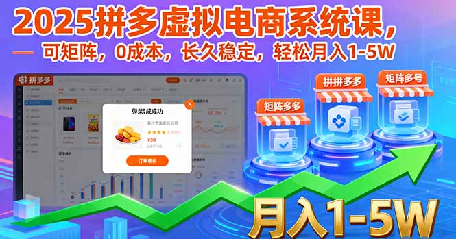 2025拼多多虛擬電商系統(tǒng)課,可矩陣,0成本,長久穩(wěn)定,輕松月入1-5W - 嚴(yán)選資源大全