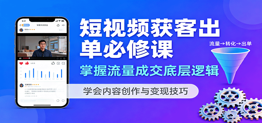 短視頻獲客出單必修課:掌握流量成交底層邏輯,學會內容創作與變現技巧 - 嚴選資源大全