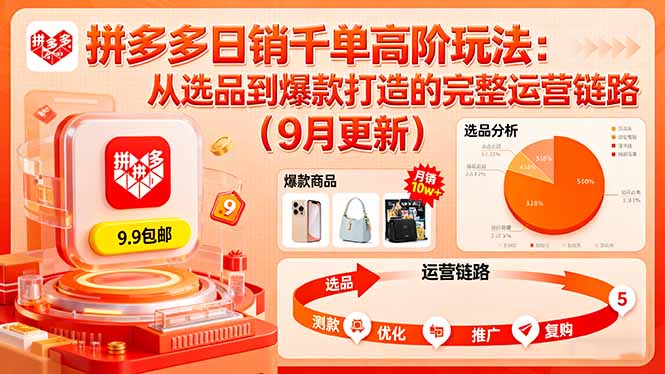 拼多多日銷千單高階玩法：從選品到爆款打造的完整運(yùn)營(yíng)鏈路(9月更新 - 嚴(yán)選資源大全