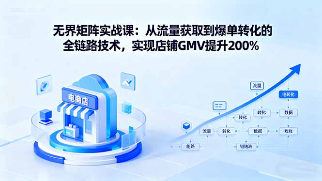 無(wú)界矩陣實(shí)戰(zhàn)課:從流量獲取到爆單轉(zhuǎn)化的全鏈路技術(shù),實(shí)現(xiàn)店鋪GMV提升200% - 嚴(yán)選資源大全