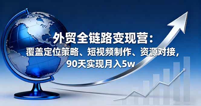 （16173期）外貿全鏈路變現營：覆蓋定位策略、短視頻制作、資源對接，90天實現月入5w - 嚴選資源大全