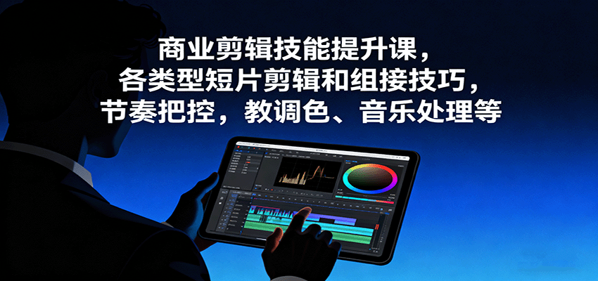 商業剪輯技能提升課，各類型短片剪輯和組接技巧，節奏把控，教調色、音樂處理等 - 嚴選資源大全
