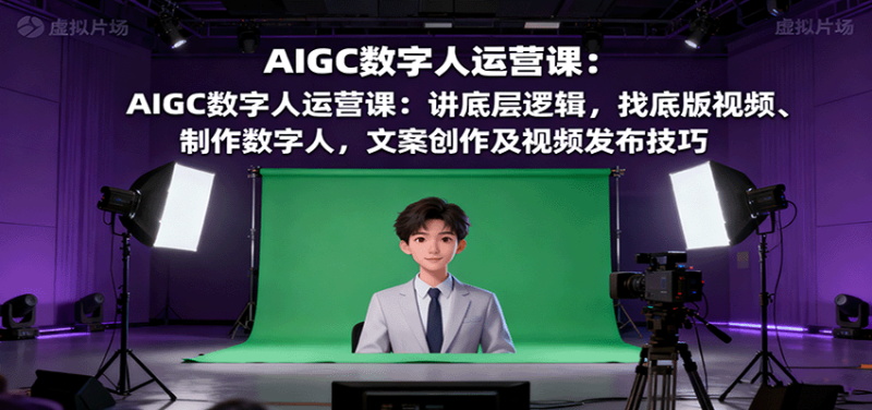 AIGC數字人運營課:講底層邏輯,找底版視頻、制作數字人,文案創作及視頻發布技巧 - 嚴選資源大全 - 嚴選資源大全