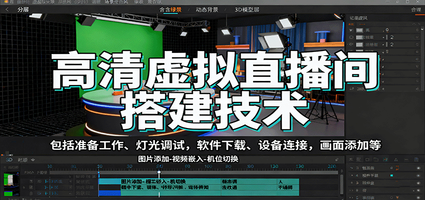 高清虛擬直播間搭建技術，包括準備工作、燈光調試，軟件下載、設備連接，畫面添加等 - 嚴選資源大全