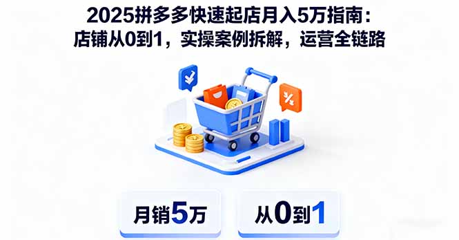 2025拼多多快速起店月入5萬指南：店鋪從0到1，實操案例拆解，運營全鏈路 - 嚴選資源大全