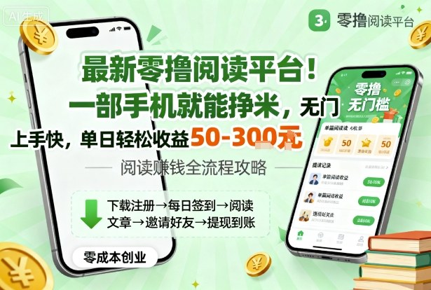 最新零擼閱讀平臺(tái)！一部手機(jī)就能掙米，無(wú)門檻上手快，單日輕松收益50-3張【揭秘】 - 嚴(yán)選資源大全