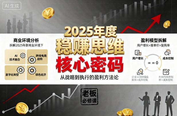 2025年度穩賺思維老板創業營，拆解2025年新商業環境下，企業實現持續盈利的核心密碼 - 嚴選資源大全