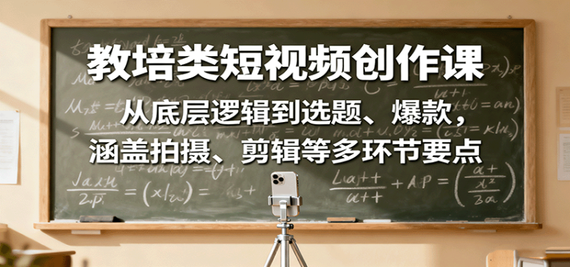 教培類短視頻創作課:從底層邏輯到選題、爆款,涵蓋拍攝、剪輯等多環節要點 - 嚴選資源大全 - 嚴選資源大全