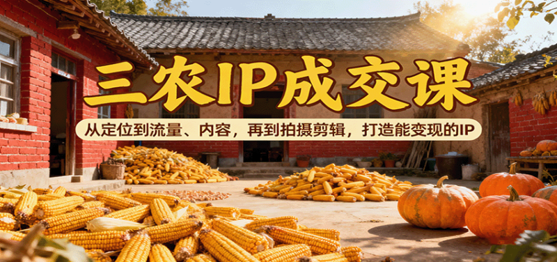 三農IP成交課：從定位到流量、內容，再到拍攝剪輯，打造能變現的IP - 嚴選資源大全 - 嚴選資源大全