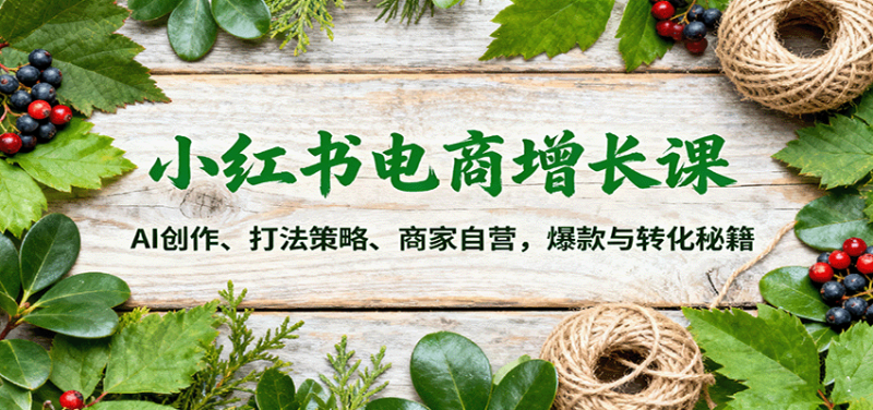 小紅書電商增長課：AI創作、打法策略、商家自營，爆款與轉化秘籍 - 嚴選資源大全 - 嚴選資源大全