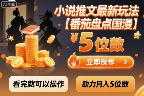 小說(shuō)推文最新玩法,助力月入5位數(shù)【番茄盤點(diǎn)國(guó)漫】玩法,看完就可以操作 - 嚴(yán)選資源大全