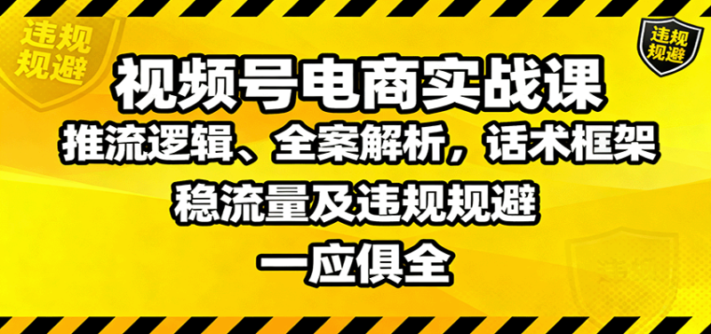 視頻號電商實戰課：推流邏輯、全案解析，話術框架，穩流量及違規規避等 - 嚴選資源大全 - 嚴選資源大全