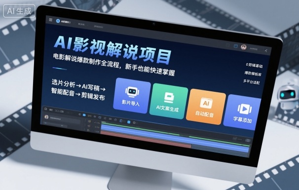 AI影視解說項目，電影解說爆款制作全流程，新手也能快速掌握 - 嚴選資源大全