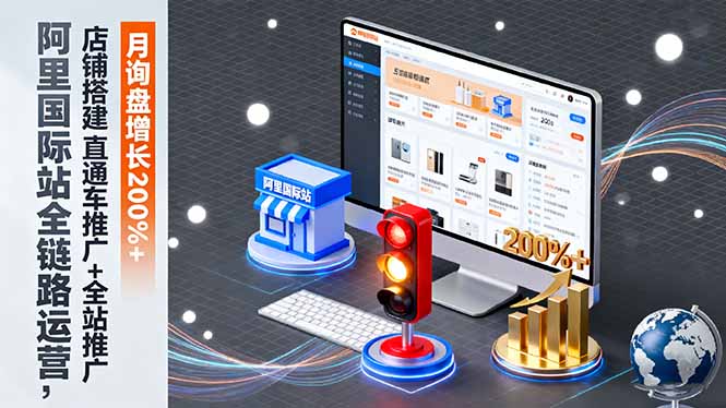 阿里國際站全鏈路運營，店鋪搭建+直通車推廣+全站推廣，月詢盤增長200%+ - 嚴選資源大全