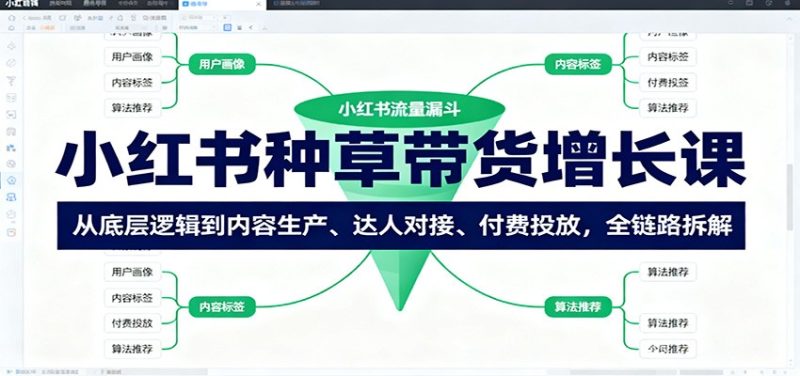 小紅書種草帶貨增長課:從底層邏輯到內容生產(chǎn)、達人對接、付費投放,全鏈路拆解 - 嚴選資源大全 - 嚴選資源大全