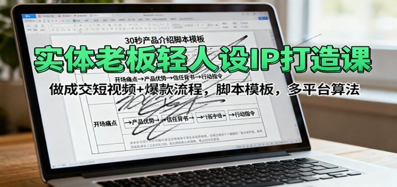 實(shí)體老板輕人設(shè)IP打造課：做成交短視頻+爆款流程，腳本模板，多平臺算法 - 嚴(yán)選資源大全 - 嚴(yán)選資源大全
