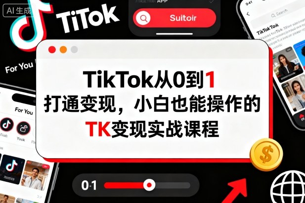 TikTok從0到1打通變現(xiàn)，小白也能操作的TK變現(xiàn)實戰(zhàn)課程 - 嚴選資源大全