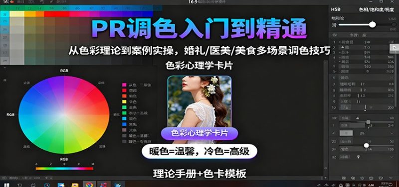 PR調(diào)色入門到精通:從色彩理論到案例實(shí)操,婚禮/醫(yī)美/美食多場(chǎng)景調(diào)色技巧 - 嚴(yán)選資源大全 - 嚴(yán)選資源大全