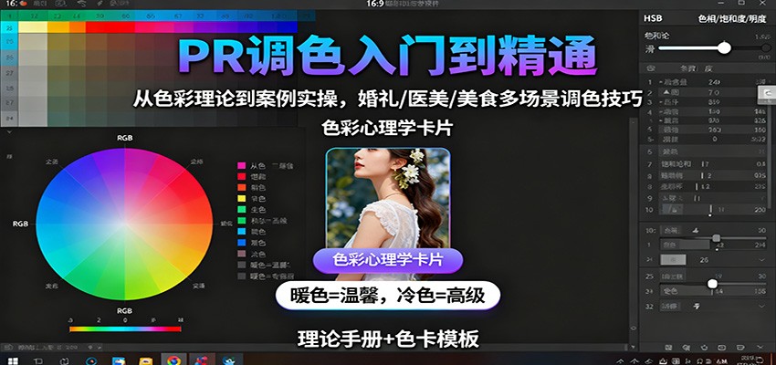 PR調(diào)色入門到精通:從色彩理論到案例實(shí)操,婚禮/醫(yī)美/美食多場景調(diào)色技巧 - 嚴(yán)選資源大全