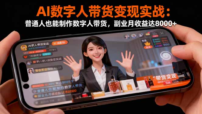 AI數(shù)字人帶貨變現(xiàn)實(shí)戰(zhàn)：普通人也能制作數(shù)字人帶貨，副業(yè)月收益達(dá)8000+ - 嚴(yán)選資源大全