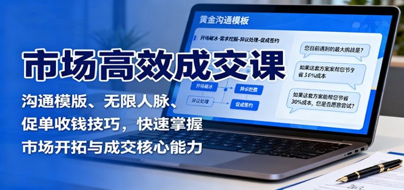 市場高效成交課:溝通模版、無限人脈、促單收錢技巧,快速掌握市場開拓與成交核心能力 - 嚴選資源大全 - 嚴選資源大全