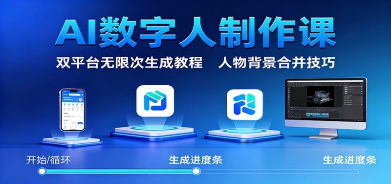 AI數字人制作課：雙平臺無限次生成教程，人物背景合并技巧 - 嚴選資源大全 - 嚴選資源大全