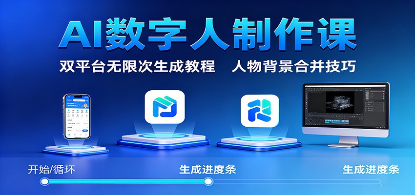 AI數(shù)字人制作課：雙平臺無限次生成教程，人物背景合并技巧 - 嚴(yán)選資源大全