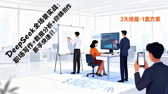 DeepSeek全場景實(shí)戰(zhàn):職場寫作+數(shù)據(jù)分析+自媒體創(chuàng)作,新手快速月入過萬 - 嚴(yán)選資源大全