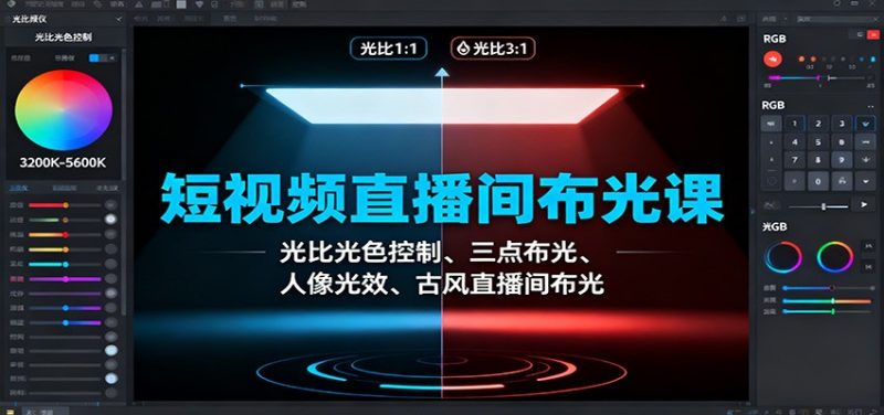 短視頻直播間布光課：光比光色控制、三點布光、人像光效、古風直播間布光 - 嚴選資源大全 - 嚴選資源大全