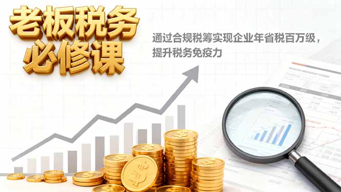 老板稅務必修課，通過合規稅籌實現企業年省稅百萬級，提升稅務免疫力 - 嚴選資源大全