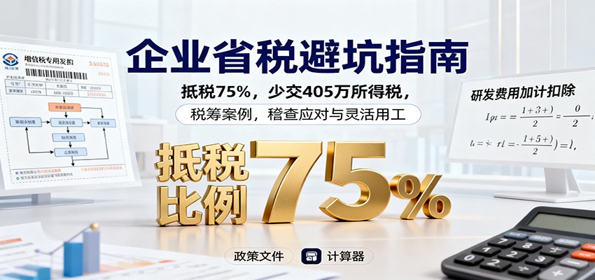 企業省稅避坑指南：抵稅75%，少交405萬所得稅，稅籌案例，稽查應對與靈活用工 - 嚴選資源大全