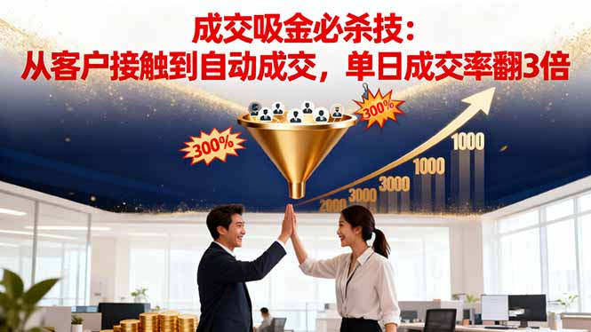 吸金成交營銷必殺技：從客戶接觸到自動成交，單日成交率翻3倍 - 嚴選資源大全