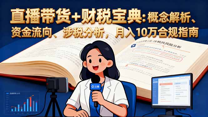 直播帶貨+財稅寶典：概念解析、資金流向、涉稅分析，月入10萬合規(guī)指南 - 嚴選資源大全
