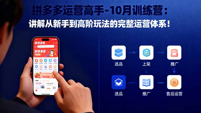 拼多多運營高手-10月訓練營:講解從新手到高階玩法的完整運營體系! - 嚴選資源大全