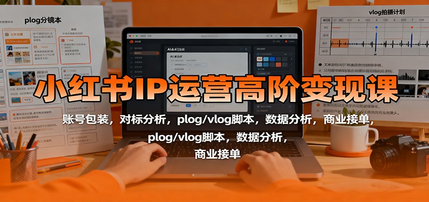 小紅書IP運營高階變現課：賬號包裝，對標分析，plog/vlog腳本，數據分析，商業接單 - 嚴選資源大全