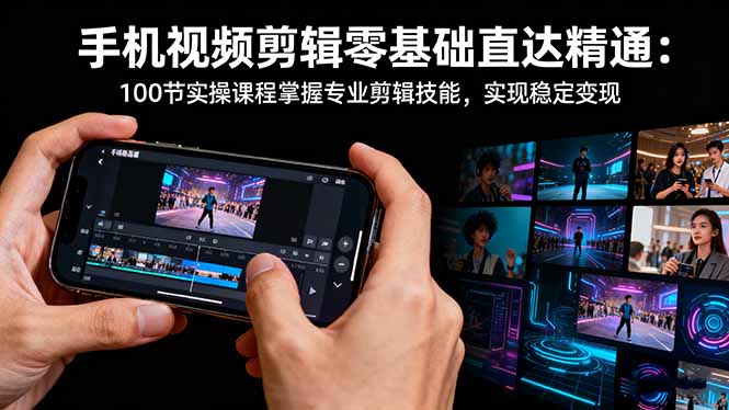 手機視頻剪輯零基礎直達精通:100節實操課程掌握專業剪輯技能,實現穩… - 嚴選資源大全
