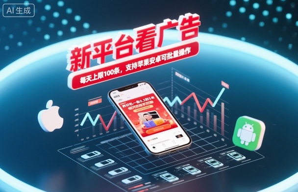 新平臺看廣告，養好機一條0.3到5米，每天上限100條，支持蘋果安卓可批量操作 - 嚴選資源大全