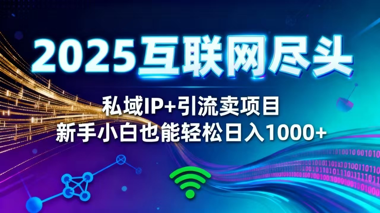 2025網創盡頭王炸項目！私域 IP + 精準引流，新手小白在家躺賺日入 1000+ - 嚴選資源大全