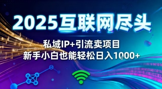 2025網創盡頭王炸項目！私域IP+精準引流，新手小白在家躺賺日入1k，零經驗也能上手【揭秘】 - 嚴選資源大全