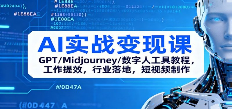 AI實戰變現課:GPT/Midjourney/數字人工具教程,工作提效,行業落地,短視頻制作 - 嚴選資源大全 - 嚴選資源大全