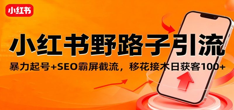 小紅書野路子引流，暴力起號+SEO霸屏截流，移花接木日獲客100+ - 嚴選資源大全 - 嚴選資源大全