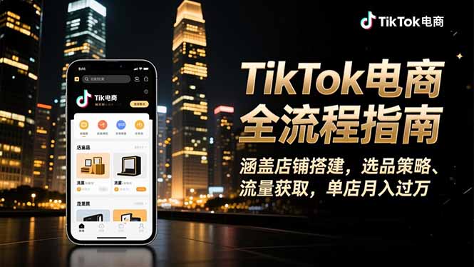 TikTok電商全流程指南，涵蓋店鋪搭建、選品策略、流量獲取，單店月入過萬 - 嚴(yán)選資源大全