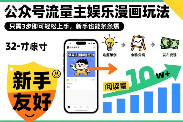 ??????????????????????????????????????????????公眾號流量主娛樂漫畫玩法，只需3步即可輕松上手，新手也能條條爆 - 嚴選資源大全