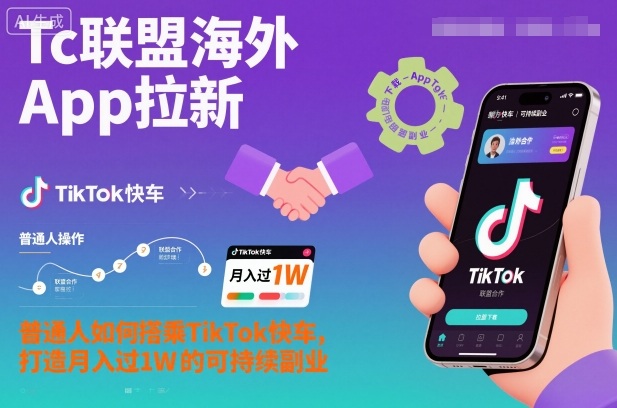 Tc聯盟海外App拉新:普通人如何搭乘TikTok快車,打造月入過1W的可持續副業 - 嚴選資源大全